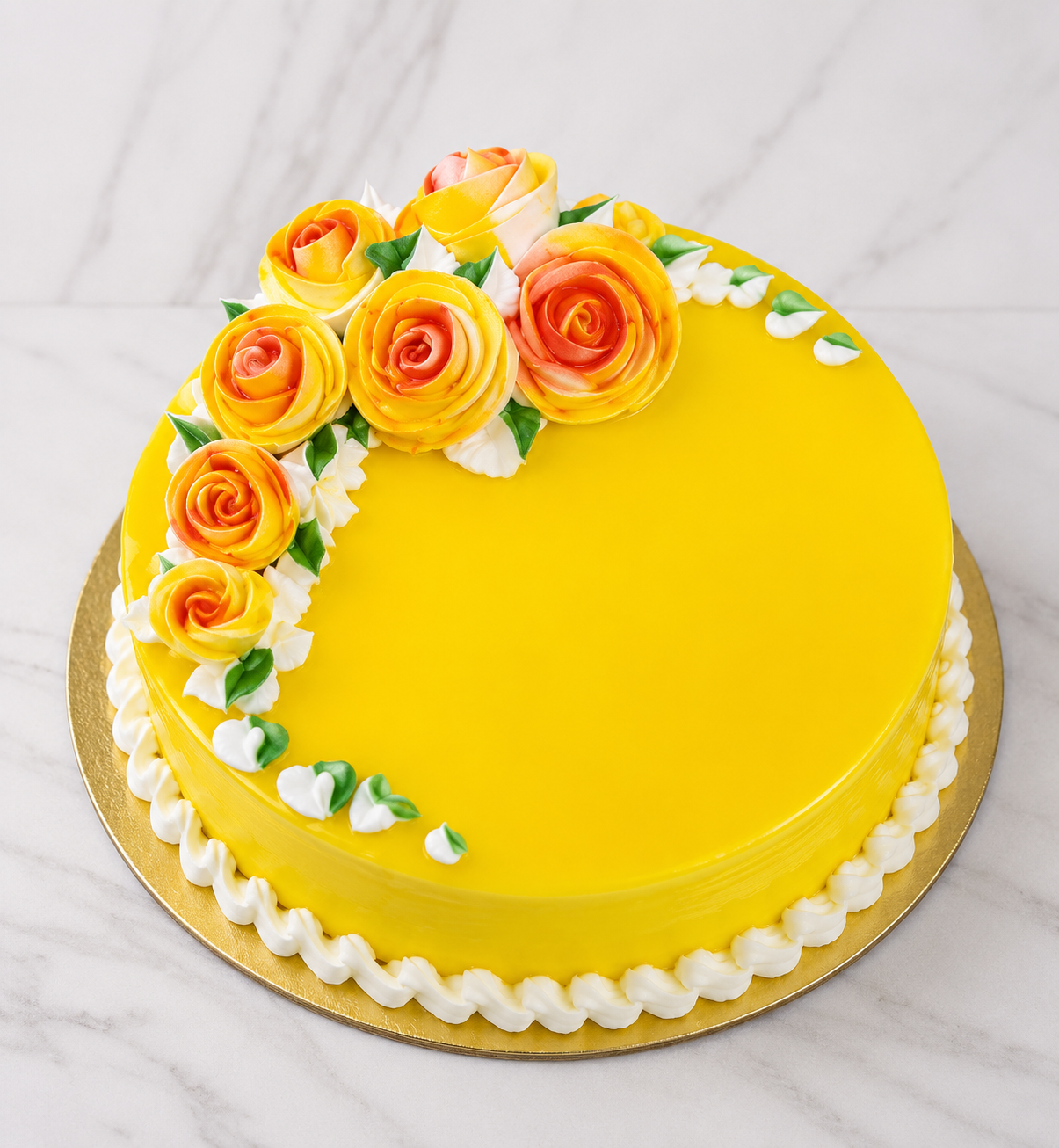 Yellow Floral Celebration Cake